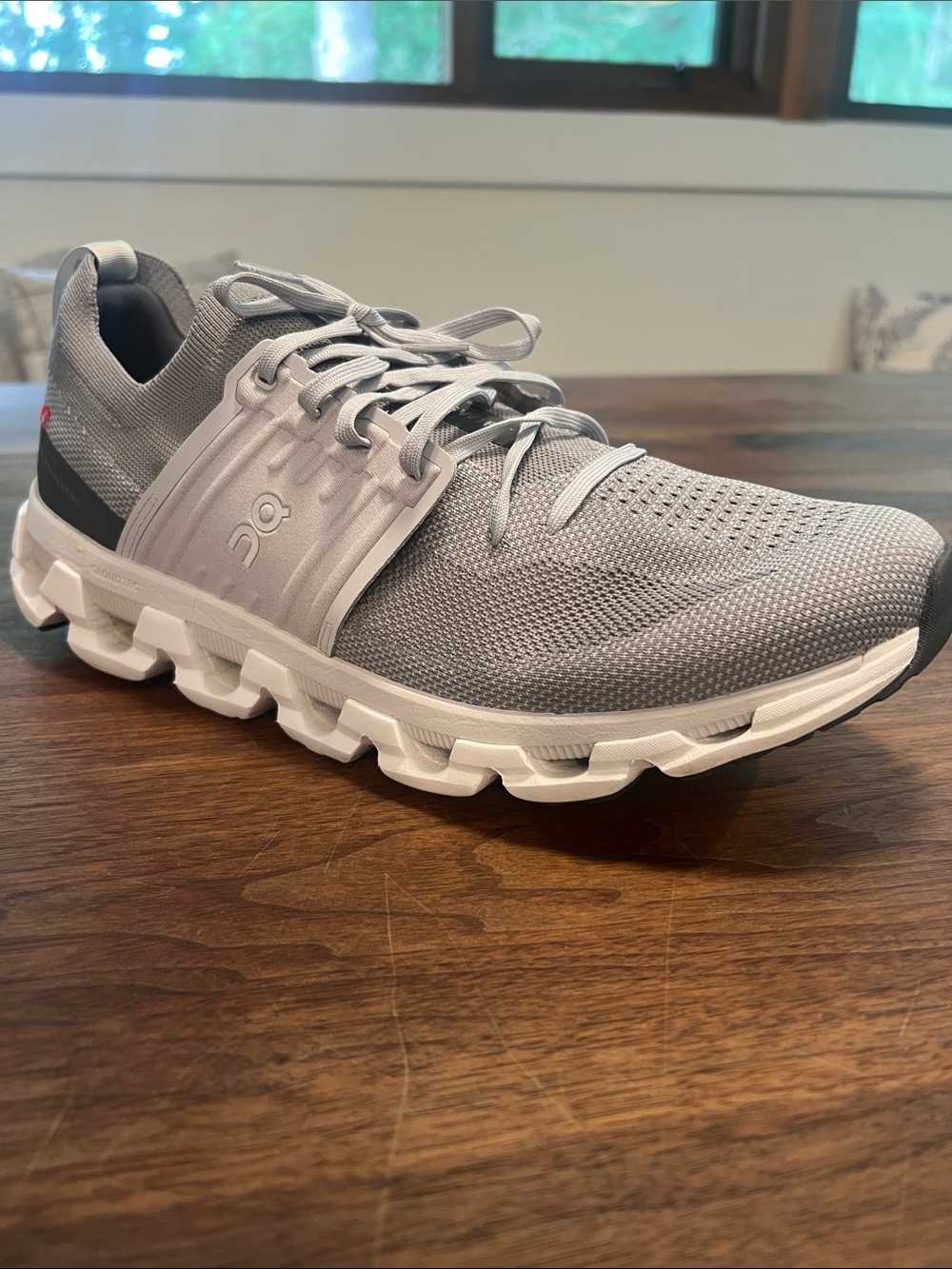 On Running Men's Athletic Shoes in Light Gray and White